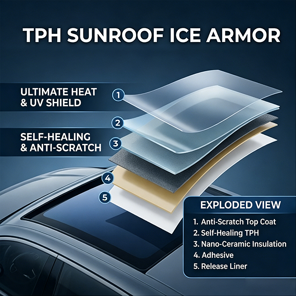 7.5mil TPH Car Sunroof Ice Arm - đánh giá và giá Window Insulation Film