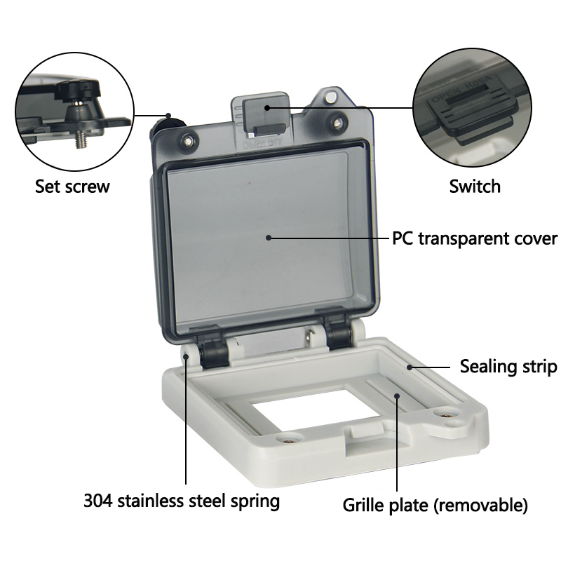Waterproof transparent window  - đánh giá và giá Electrical Outlet Cover
